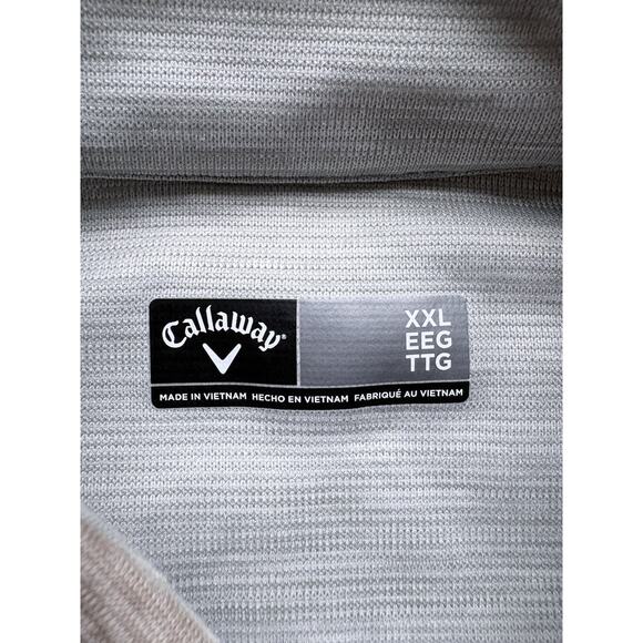 CALLAWAY Performance Fleece Pullover 1/4 Zip Sweater Beige Golf Outdoors XXL - Picture 3 of 11